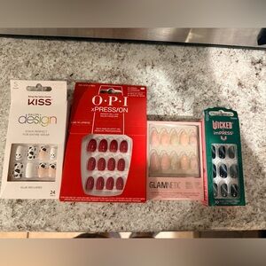 Assorted Nail Sets - Red, Pink, Black